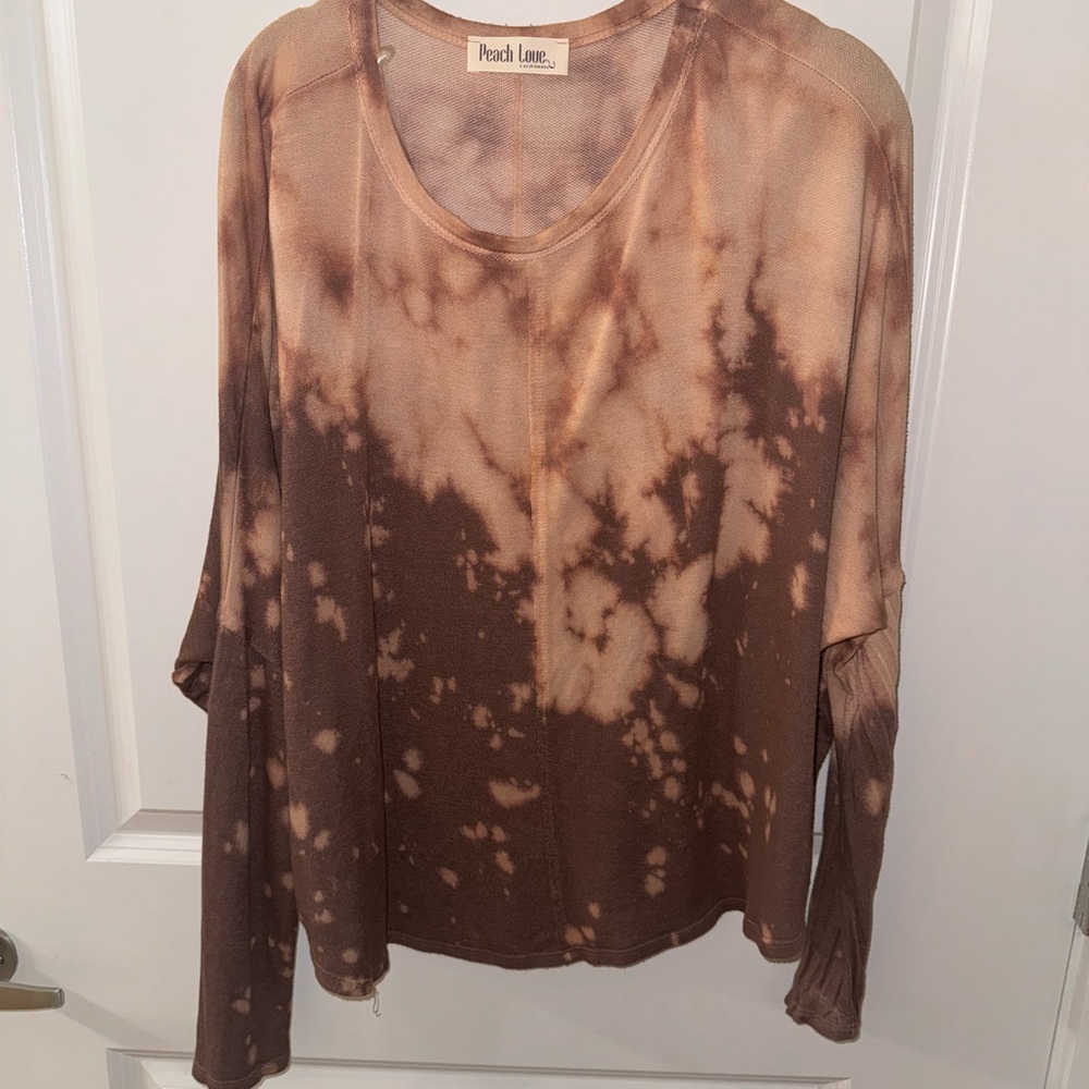 Peach love tie dye long sleeve